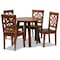 Baxton Studio Rava Modern and Contemporary Walnut Brown Finished Wood 5-Piece Dining Set 179-11388-10895-Zoro - alternate 1